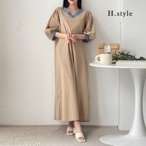 H스타일 GR 린넨레디퍼프원피스 여름 OPS