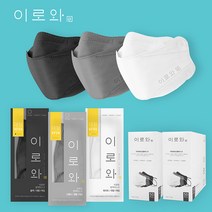 [공장직영] 이로와 마스크 KF94 50/100매 대형/중형 화이트/그레이/블랙 국내산 원부자재 사용, 그레이, 100매, 대형