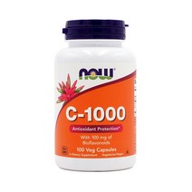 Now Foods 비타민 C 1000 바이오플라보노이드 100 mg 100 베지 캡슐, 1개, 100개입