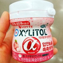 롯데자일리톨 알파 입안촉촉 피치 용기, 86g, 1개