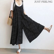 JUST FEEL!NG 여름시원한/캐주얼/와이드/팬츠/점프수트/멜빵바지/9부팬츠