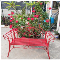 야외벤치 공원 철제 정원 테라스 벤치 소파 의자, 빨간색 의자 (쿠션 없음)_단일