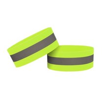 바이크자켓 바람막이 슈트 2pcs 반사 안전 밴드 스트랩 손목 다리 발목 형광 녹색 경고 벨트 야간 실행 사이클링 조깅 팔찌, 초록