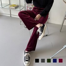 와이드 SD-221078 체시퍼 통바지 스판 벨벳