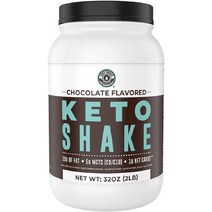 케토 식사 대용 쉐이크 초콜릿 2lbs 저탄수화물 단백질 믹스 MCT 파우더 잔디 먹이 가수 분해 콜라겐 펩타이드 브렉퍼스트 지방 20g 14g 순 탄수화물 1 개 설탕 제로, 기본