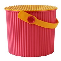 하치만카세이 다용도 보관함 휴지통 인테리어효과 양동이와 뚜껑 색상, 1개, safety pink + 미니 4L