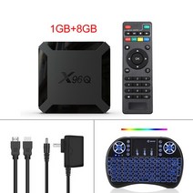 스마트 TV 박스 와이파이 구글 플레이어 유튜브 X96 안드로이드 10 올위너 H313 쿼드 코어 4K 60fps 1GB 8GB 셋톱 박스 X96Q 2GB 16GB, 2.미국 플러그  1G8G backlit i8