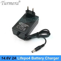 Turmera 4s 14.6V 2A Lifepo4 배터리 충전기 DC 5.5*2.1mm 4 시리즈 12.8V 14.4V 18650 32650 32700 33140 사용, 14.6V 2A Charger EU
