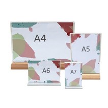 A6 A5 A4 아크릴 메뉴판 테이블 스탠드 POP 쇼케이스n, T형나무-가로