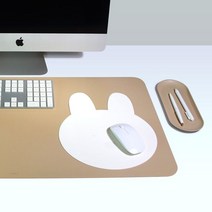 귀여운 토끼 마우스받침대 데스크테리어 마우스패드 심플 디자인, 베이지