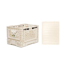 오플렉스 클래식 다용도 접이식 폴딩박스 25 L + 플라스틱 상판, 25L 아이보리, 아이보리