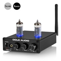 Douk Audio 50W + 50W 진공관 앰프 블루투스 파워앰프 HIFI 스테레오 리시버 홈 오디오 앰프, 블랙
