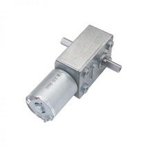 저속 모터 소형 감속기 전기 더블 샤프트 웜 기어 하이 토크, 6 RPM, 12V
