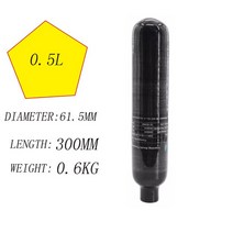 엔진 부품 탄소 섬유 실린더 스틸 보틀 휴대용 탱크, 02 0.5L