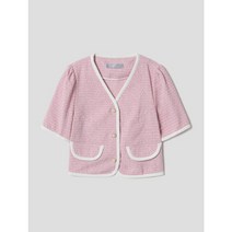 [에잇세컨즈] 핑크 반소매 트위드 블라우스 (352664MQ2Y)