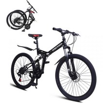 Generic 제네릭 3륜 자전거 성인 도로 경주용 산악 26인치 접이식 남성용 여성용 2, Red&black