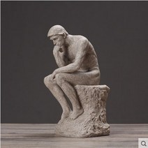 카페 인테리어 로뎅 생각하는 사람 조각상 -대리석