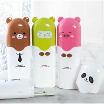 애니멀 휴대용 여행용 칫솔 치약 케이스, 3. 꿀꿀이