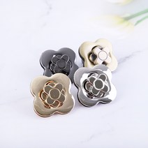 짱패브릭 플라워 가방잠금장식/로타리잠금장식, 실버