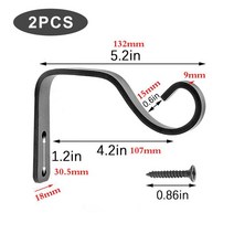 정원용품 꽃 바구니 후크 철 벤딩 공장 브래킷 튼튼한 벽 코트 옷걸이 정원 빛 식물, [02] 5.2 inches