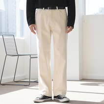 [맨타임] BDE. 남성 트랜디 블랜디드 와이드 크림진. 고급원단