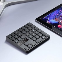 미국발송 SurnQiee 아이패드 프로크리에이트용 블루투스 키패드 프로크리에이트를 위한 무선 충전식 키보드 및 아이패드 및 그래픽 태블릿용 바로 가기 그리기(블랙), Black
