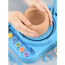 도자기만들기 도예키트 세트 DIY 집콕 점토 취미 머드, (배터리 버전) 블루+점토 (배터리 미포함)