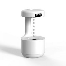 USB 자동차 가습기 800ML LED 디스플레이 라이트 중력 방지 물방울 공기 청정기 미스트 메이커 아로마 에센셜 오일 디퓨저, WHITE