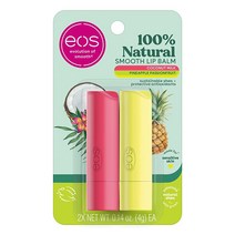 Eos 슈퍼 소프트 시어 립밤 - 코코넛 밀크와 파인 패션프루트 | 24시간 하이드레이션 건조한 입술 보습 립케어 글루텐 프리 3.97g (0.14온즈) 2팩, Coconut Milk Pineapple Passi