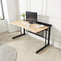아름이와다움이 러프 참죽원목 사무용책상 1600, 블랙