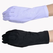 자수 찔레꽃 장갑 혼주 할머니 운전용 장목 예식용 롱 긴목 겨울 운전 웨딩 신부 얇은 골프 레저 선물 자외선차단 워머 흰색 검정 10매 세트, 사이즈/색상, FREE-화이트(10매)