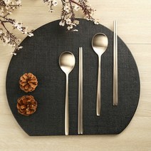 [순수담] 명인 명장 전통 방짜유기 수저 어른용 2인세트, 상세 설명 참조