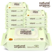 네츄럴오가닉 아기물티슈 오리지널 플레인 스마트캡형70매 [10팩], 70매, 10팩