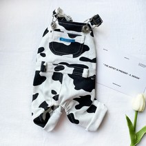 강아지 멜빵 치마 바지 진 데님 진청, 3XL, 화이트 멜빵바지