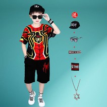 Hprince 소년 여름 슈퍼 쿨 어린이 반팔 스파이더 맨 티셔츠 6 여름 옷 7 작은 소년 8 여름 의류 4 5 세