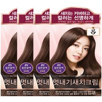 려 우아채 멋내기 새치크림 염모제 6종, 4개, 4N 짙은갈색