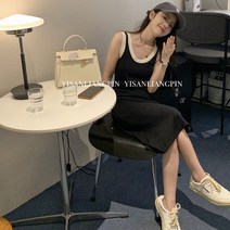 패션 향기 슬림핏 민소매 선드레스 짧은 롱니트원피스