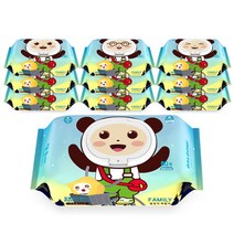 달곰이 패밀리 아기물티슈 크로스엠보싱 캡형 10팩