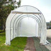 조립식 비닐하우스 만들기 농사 온실 돔 야외 닭 오리 사육창고 DIY 소형 미니 비닐하우스, 4.8x2.15x2.2m 이중문 화이트 8창