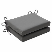 Pillow Perfect Fortress 솔리드 실내/실외 파티오 시트 쿠션 플러시 섬유 충전재 내후성 및 변색 방지 2개 블랙 둥근 모서리 47cm x 40.6cm18.5인치, Square Corner - 16