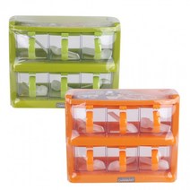 2단 양념 세트 6p 예쁜 양념통 조미료통 소스통 보관용기, 오렌지