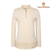 [올포유] [올포유] 여성 넥프릴 레이어드 반집업 티셔츠 AWTRI5153-509_G