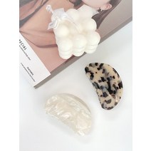 셀룰로오스 반달 마블 헤어클립 호피 명품 자개 집게 프랑스 올림 바렛 고급 반묶음