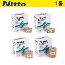 니토 키네시올로지 2.5cmX5m 테이프 스포츠테이핑 근육테이핑 키네시오로지 테이핑 무릎 허리 발목 어깨 다리, 베이지, 1개