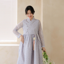 민한복 도로시 여성 계량 철릭 원피스 여자 개량 퓨전 허리 치마 드레스 생활한복