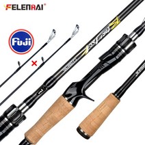felenhai 블랙 잭 캐스팅 스피닝 후지 가이드 낚싯대 1.82.12.42.73.03.3m 2tips 미끼 5-80g mlmmhh 베이트 캐스팅 폴, 회전 2.70m 2tips