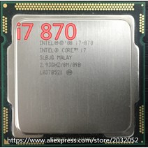 I77700 오리지널 인텔 프로세서 i7 870 쿼드 코어 2.93GHz TDP 95W LGA 1156 8MB 캐시 데스크탑 CPU 100, 한개옵션0