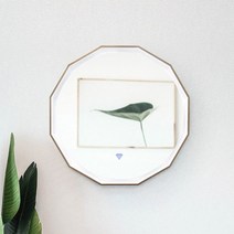 LED 간접 비비안 8각 거울 800x800, LED노란빛（터치스위치x）, 골드