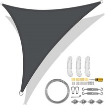원터치 그늘 막 텐트 타프 쉘 280gsm 98 uvblock 태양 보호소 양산 보호 항해 천 캠핑 천 야외 캐노피 정원 안뜰에 큰, 47pcs의 딥 그레이, 3.6x3.6x3.6m