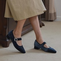 포멜카멜레 큐빅장식 벨벳 네이비 메리제인 펌프스 3CM FIY1F1SP882N3